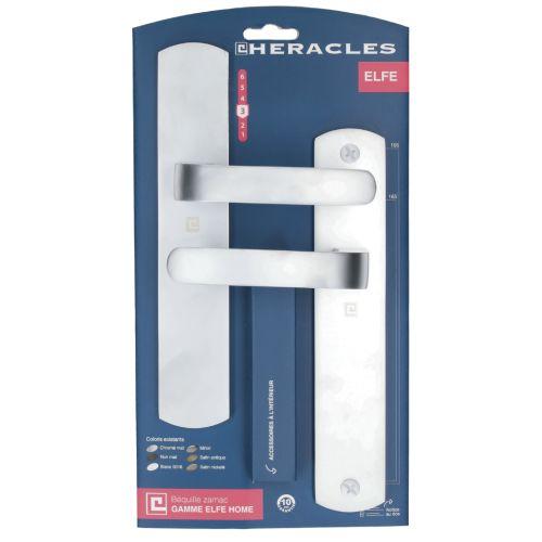 Ensemble double bequille sur plaque ELFE- Chromé mat - Bec de cane - 195MM