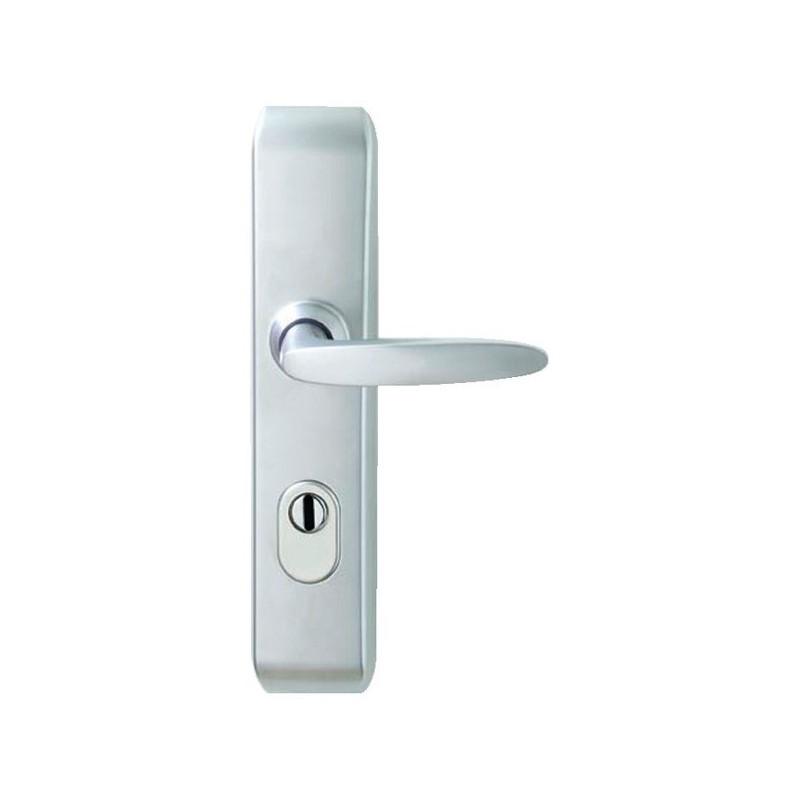 Ensemble double bequille sur plaque sécurisée JAZZ - Zamak - Bronze - Clé I