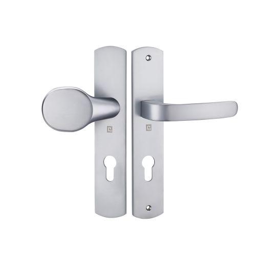 Ensemble sur plaque ELFE - Chromé mat - Clé I et Palière - 195MM