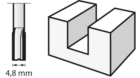 Fraise à défoncer (HSS) 4,8 mm (652)