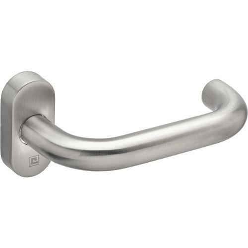 Béquille double sur rosace ovale étroite JADE série 1294 - Inox - Courbée